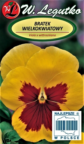 Darželinė našlaitė Yellow Red Eye (lot. Viola wittrockiana) Sėklų 0,4g