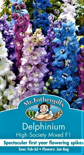 Darželiniai pentiniai High Society Mix F1 (lot. Delphinium cultorum) 25s