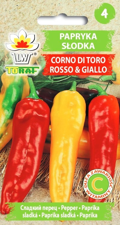 Vienametės paprikos Corno Di Toro Rosso/ Giallo (lot. Capsicum annuum)  Sėklų 0,5 g
