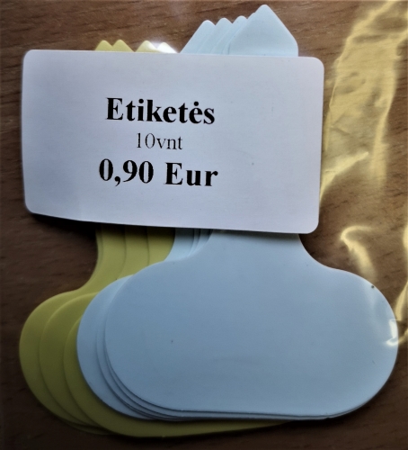 Etiketės augalų žymėjimui,  įsmeigiamos, balta/geltona, 6,5(4)cmx4,8cm, 10vnt