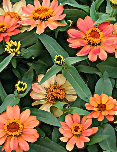 Žemaūgė siauralapė gvaizdūnė Apricot F1  (Zinnia angustifolia)  10 sėklų