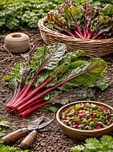 LAPINIAI BUROKĖLIAI (MANGOLDAI) 'RHUBARB CHARD' 130 sėklų (BETA VULGARIS)