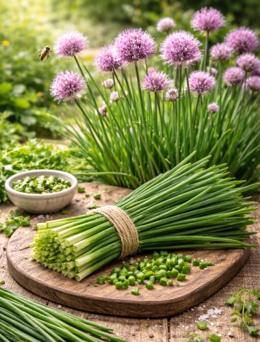 Laiškiniai česnakai (TRIBULIAI) 'Biggy' 560 sėklų ( Allium schoenoprasum)