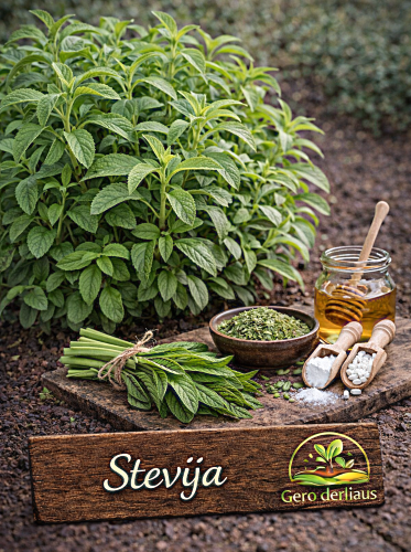 Stevija (Medaus žolė) Sėklų 0,01g (Stevia rebaudiana)