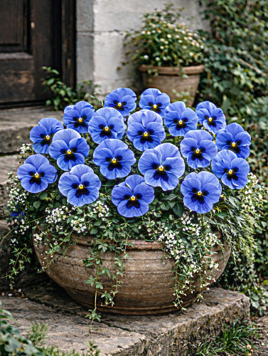 Našlaitė darželinė žydra su akute  Sėklų 0,2g  (Viola witrockiana fl.pl.)