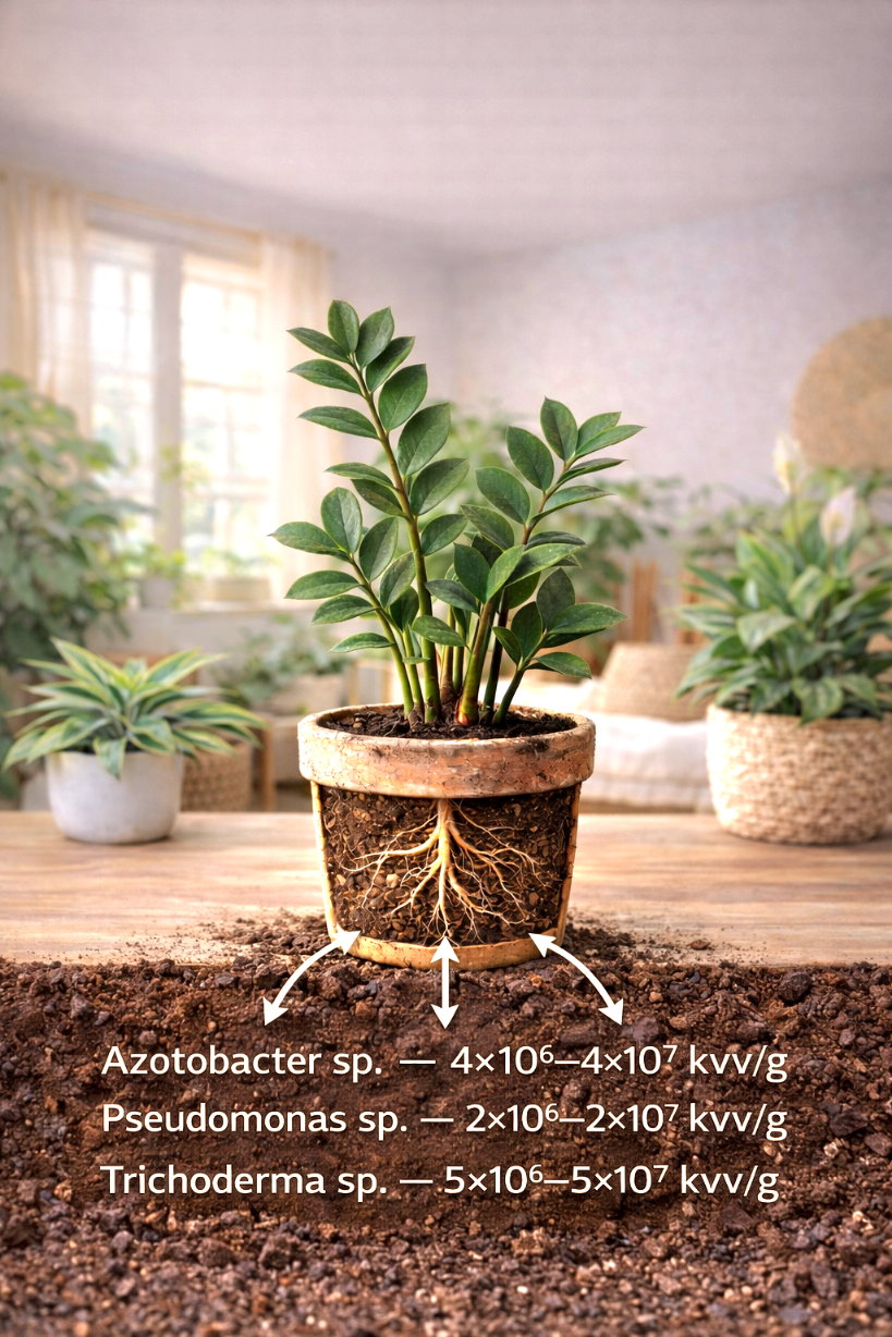 Mikroorganizmai kambario gėlių sveikatai ir imunitetui 500g