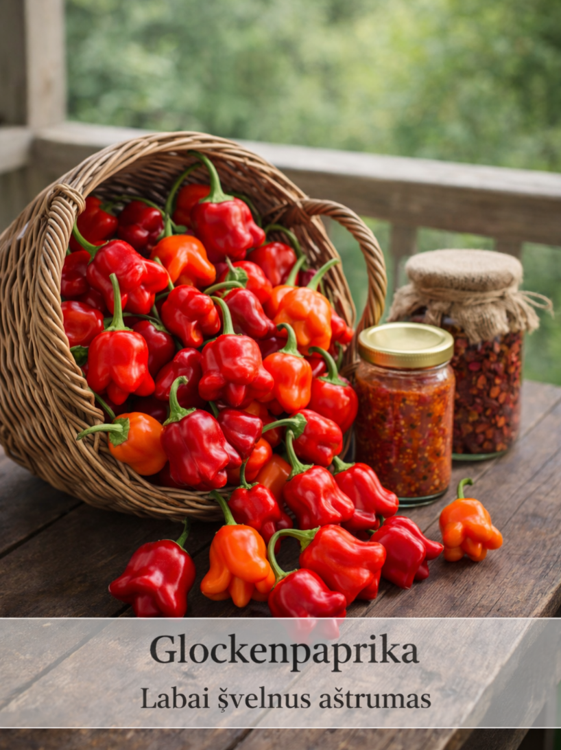 Vienmetė paprika "Glockenpaprika" 10 sėklų (Capsicum annuum)