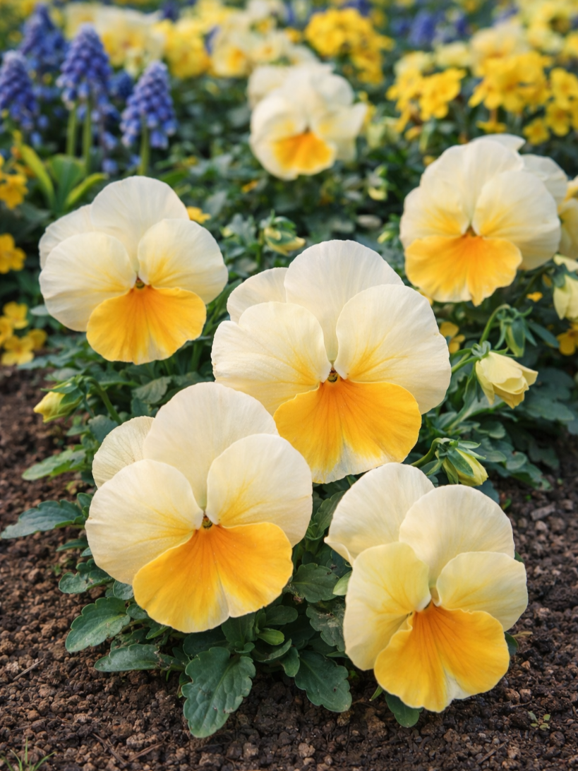 Tiesiaragė našlaitė Grandissimo Lemon Splash F1, 10 sėklų (Viola cornuta)