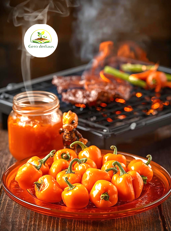 Datulinė paprika (Habanero pipiras) 'Orange' 5 sėklos (Capsicum chinense)