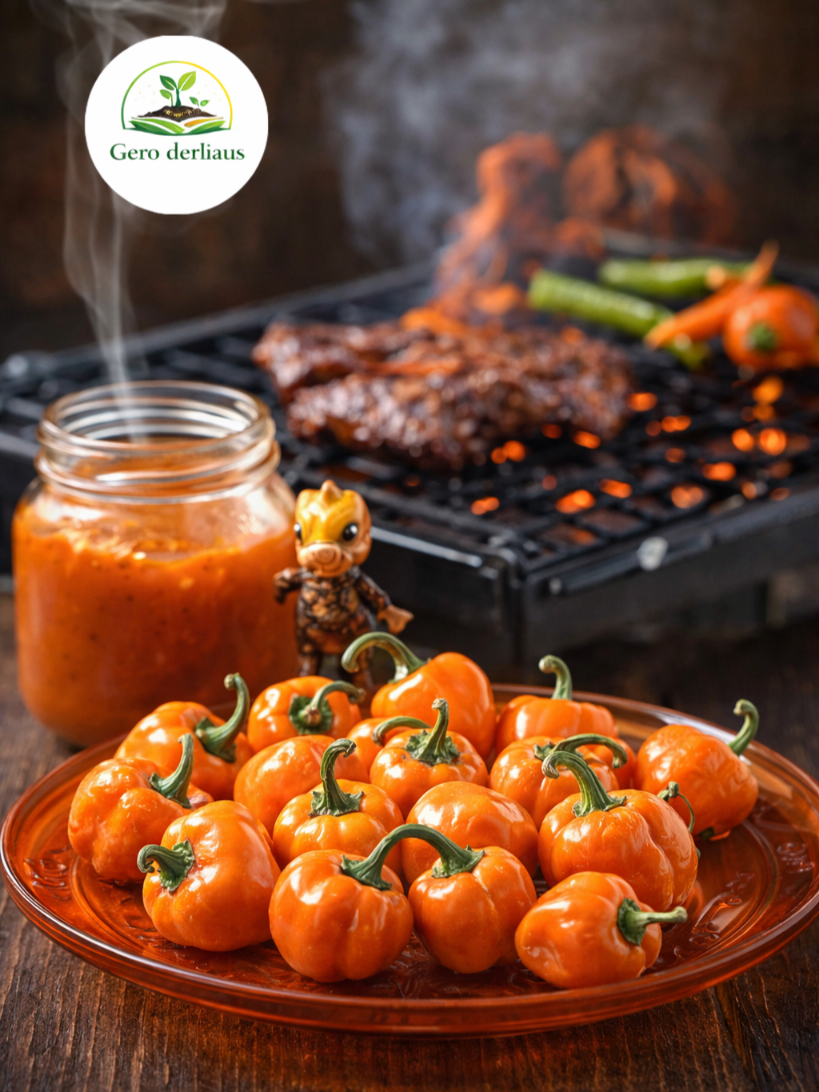 Datulinė paprika (Habanero pipiras) 'Orange' 5 sėklos (Capsicum chinense)