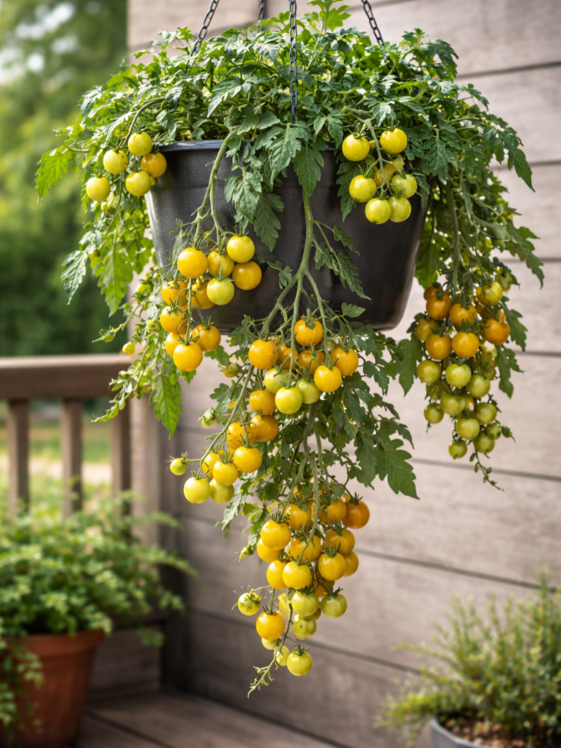 Valgomieji pomidorai 'Tumbling Tom Yellow'  6 sėklos  (Solanum lycopersicum)