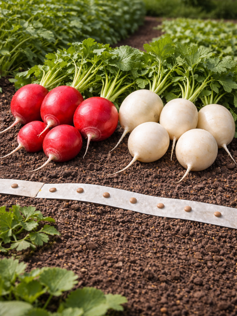 Valgomiej ridikėliai 'Krasa' ir 'Sniezka', 6m juosta ( Raphanus sativus var. sativus)