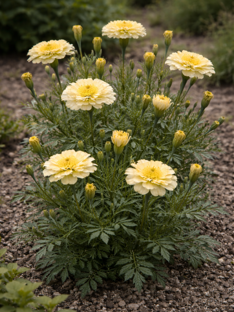 Gvazdikinis serentis 'Alumia Vanilla Cream' (tagetes patula), 10 sėklų