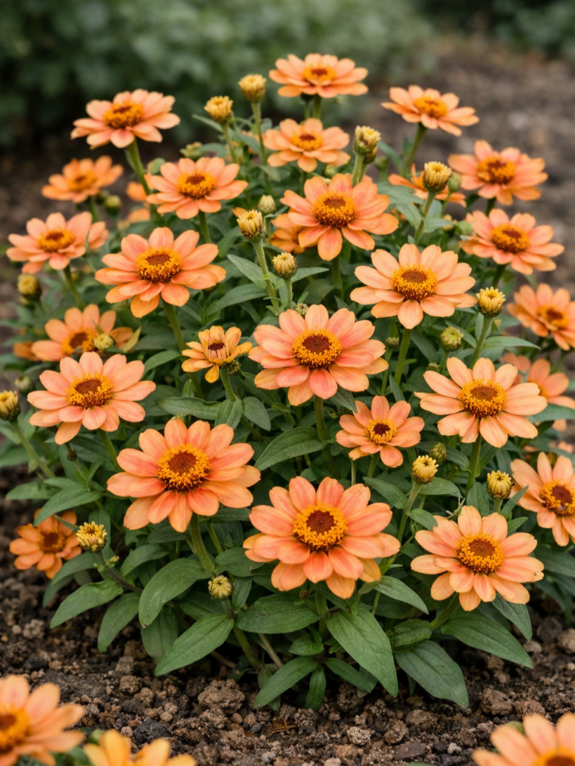 Žemaūgė siauralapė gvaizdūnė Apricot F1  (Zinnia angustifolia)  10 sėklų