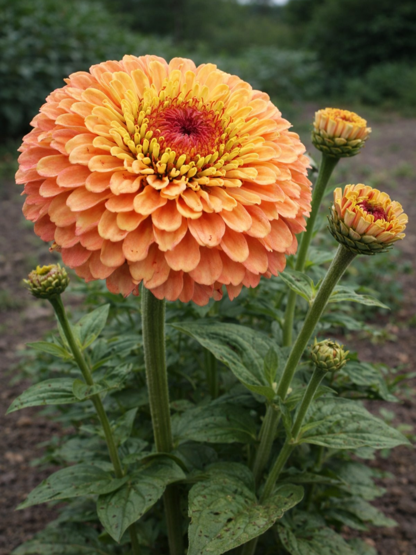 Puikioji gvaizdūnė 'Queen Lime Orange' (Zinnia elegans), 10 sėklų