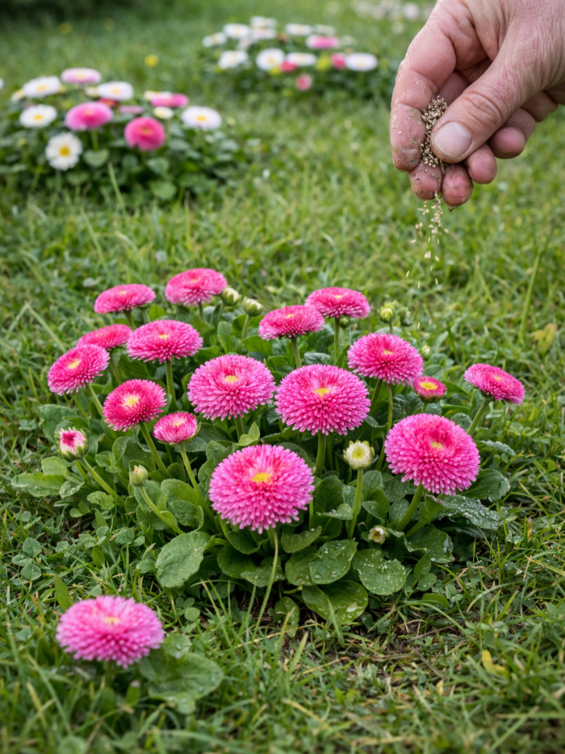Daugiametė saulutė Pomponette (rožinė) (Bellis perrensis) Sėklų 0,1g