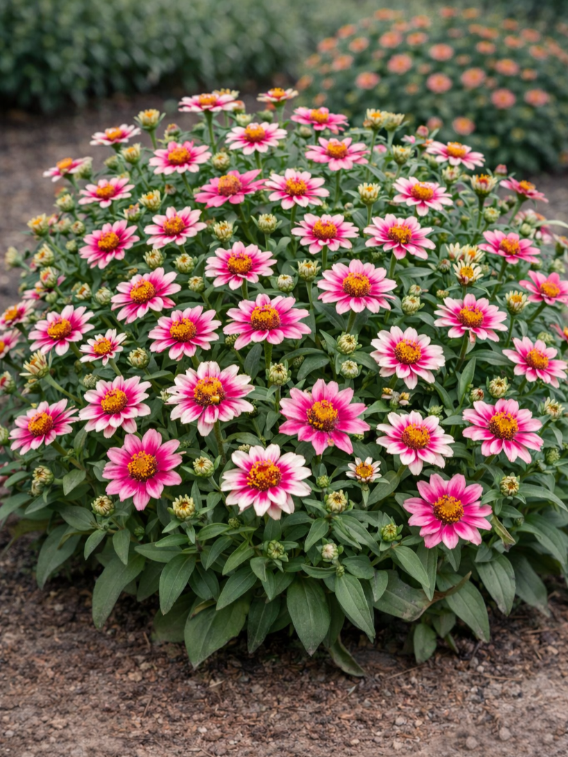 Žemaūgė siauralapė gvaizdūnė Cherry bicolor F1 (Zinnia angustifolia)  10 sėklų