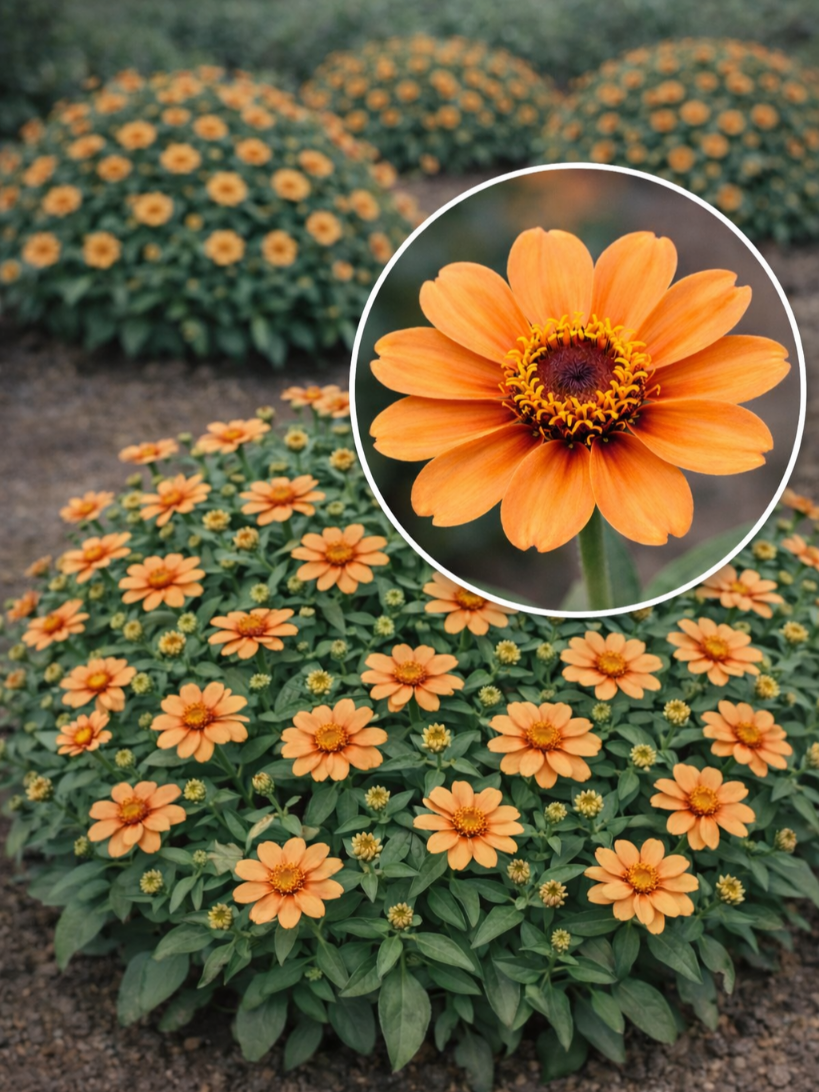 Žemaūgė siauralapė gvaizdūnė Apricot F1  (Zinnia angustifolia)  10 sėklų