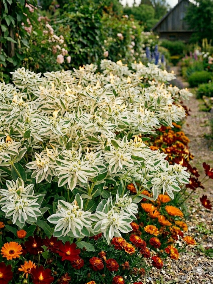 Margalapė karpažolė (Euphorbia marginata) Sėklų 0,5g