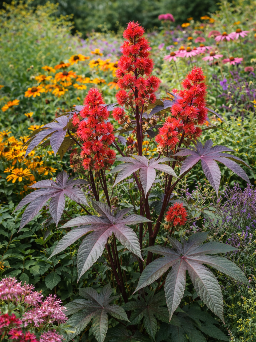 Paprastasis ricinmedis (raudonlapis) 8 sėklos (Ricinus communis)