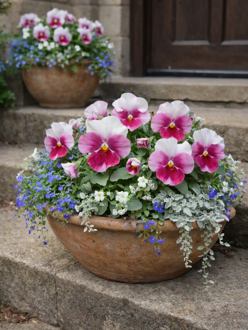 Tiesiaragė našlaitė Grandissimo Rose Beacon F1, 10 sėklų (Viola cornuta)