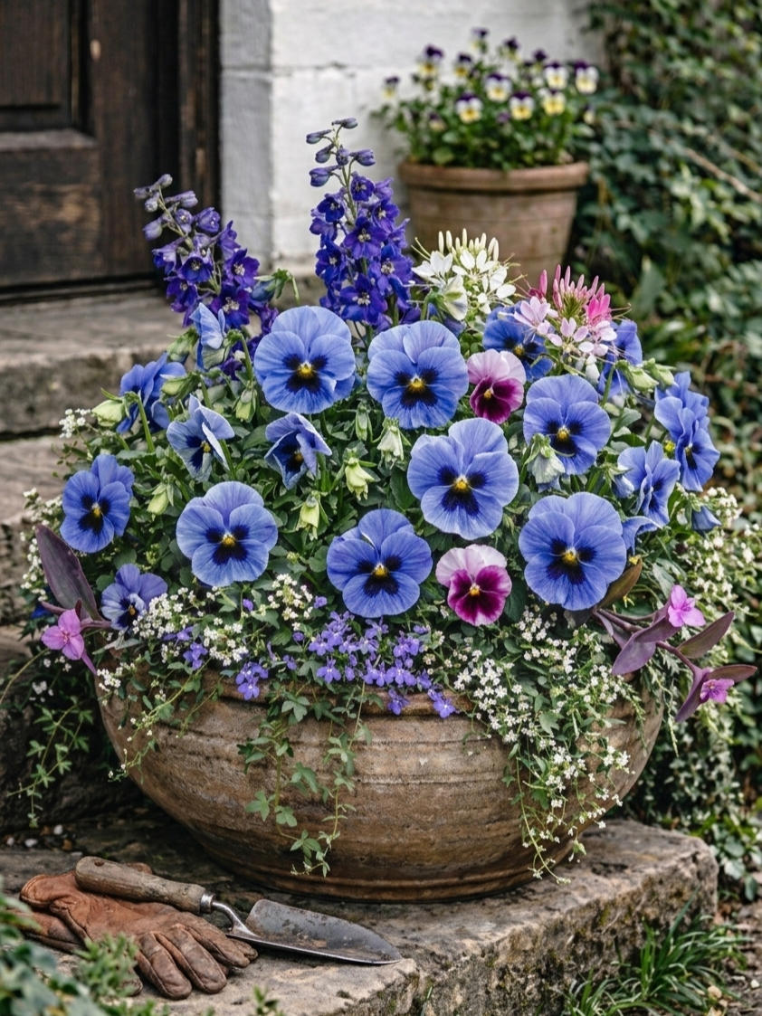Našlaitė darželinė žydra su akute  Sėklų 0,2g  (Viola witrockiana fl.pl.)