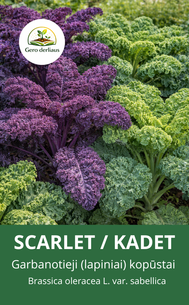 Lapiniai kopūstai (Kale) Scarlet/Kadet  Sėklų 2g ( Brassica oleracea convar. acephala var. sabellica)