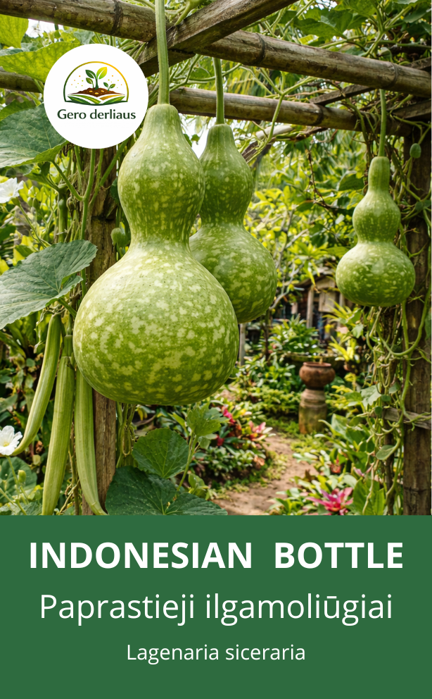 Lagenatia 'Indonesian bottle' 5 sėklos (lagenaria siceraria)