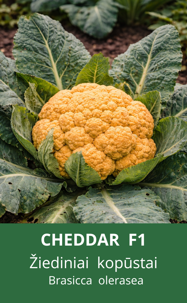 Žiediniai kopūstai Cheddar F1 (H) 5 sėklos(Brassica oleracea L. convar. botrytis L.)