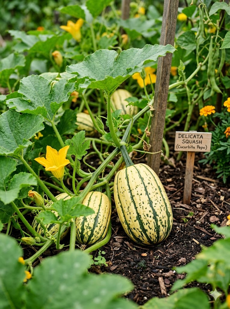 Moliūgai (Cukinija) 'Delicata' 5 sėklos (Cucurbita pepo)