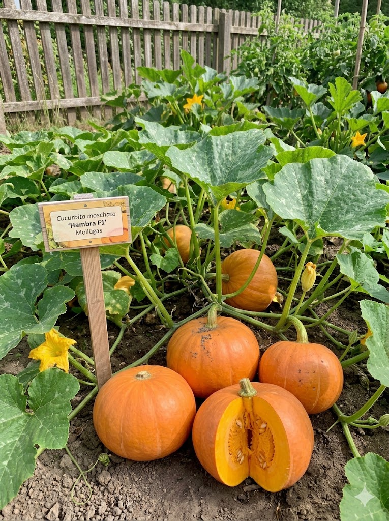 Muskusiniai moliūgai Hambra  F1 5 sėklos  (Cucurbita moschata)