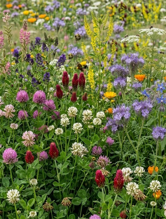 Medingų vienamečių ir daugiamečių augalų-gėlių mišinys