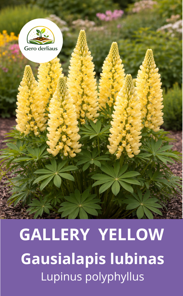 Žemaūgis gausialapis lubinas 'Gallery Yellow' 10 sėklų (Lupinus polyphyllus)