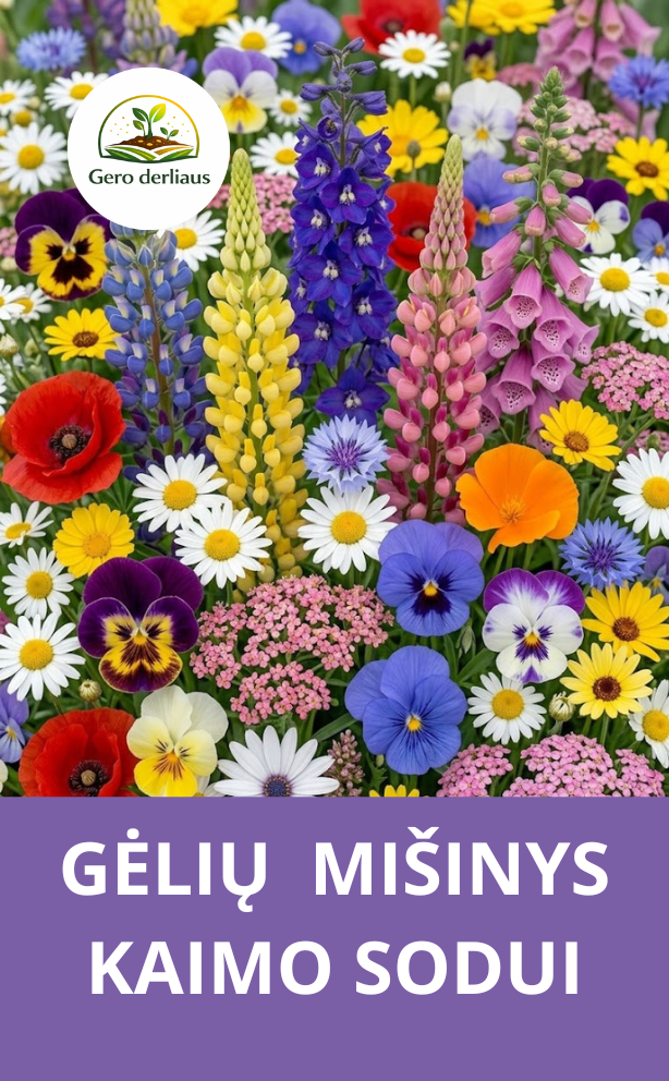 Gėlių mišinys kaimo sodui, sėklų  5g