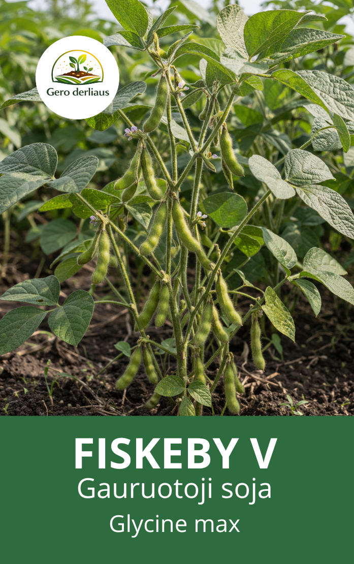 Soja gauruotoji 'Fiskeby V' 55 sėklos (~10g)  (Glycine max)