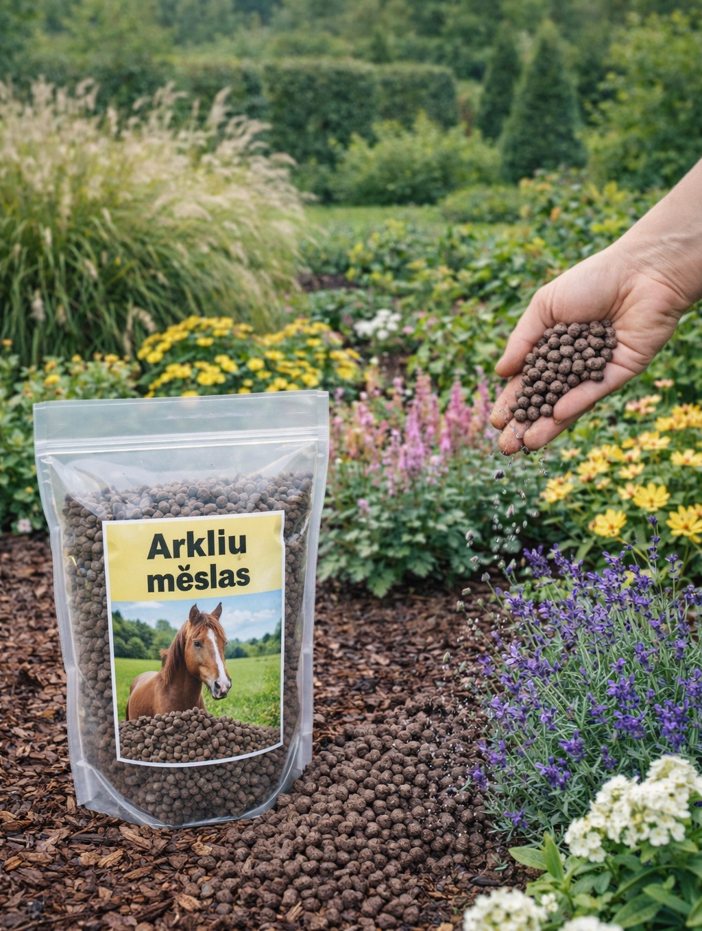 Arklių mėšlas granuliuotas 20L