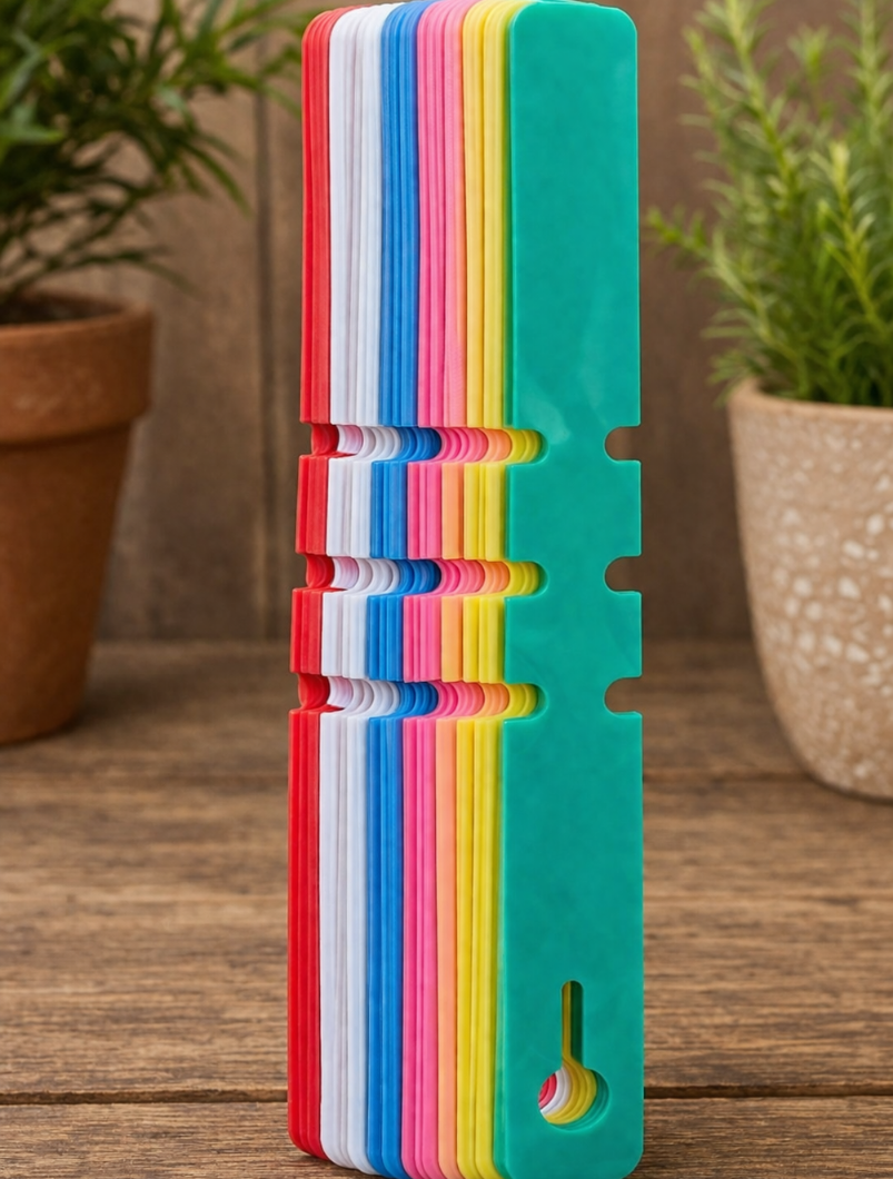 Pakabinamos etiketės augalų žymėjimui, 6 spalvų mix,  (2cmx21cm) 30vnt