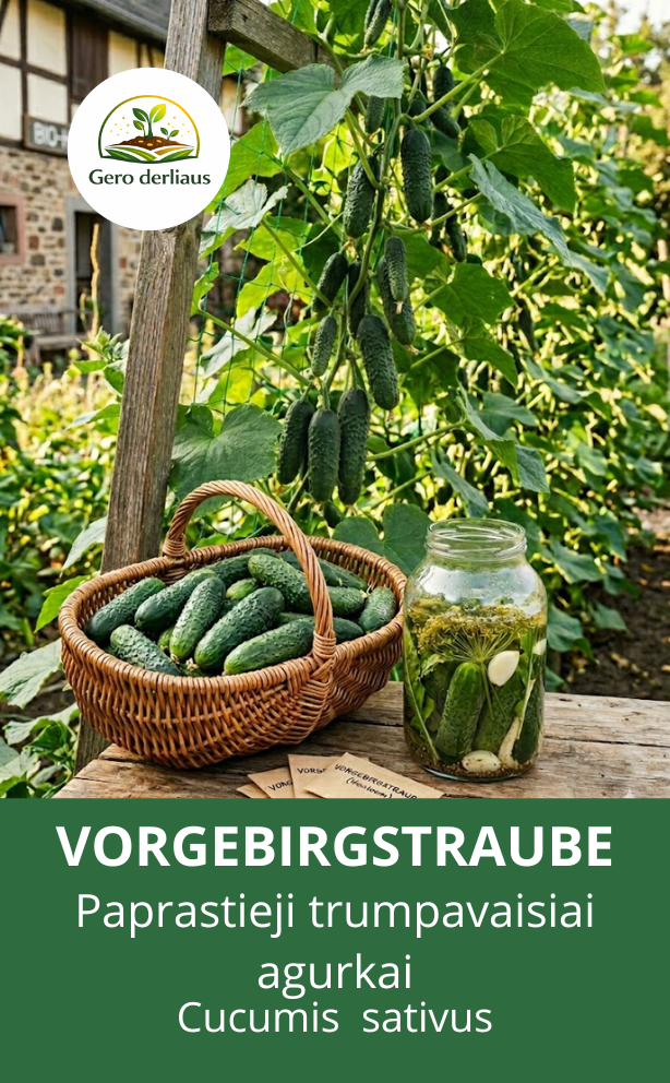 Paprastieji trumpavaisiai agurkai 'Vorgebirgstraube' 10 sėklų (Cucumis sativus)