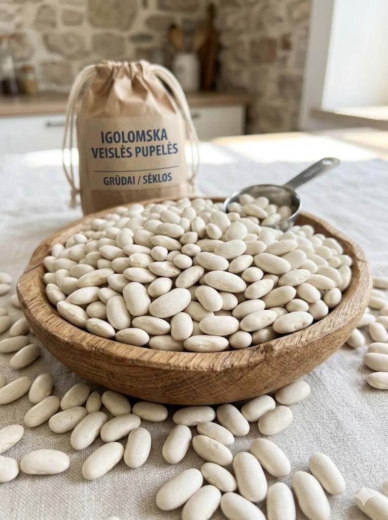 Žemaūgės daržinės pupelės 'Igolomska' 70 sėklų  (Phaseolus vulgaris var. nanus)