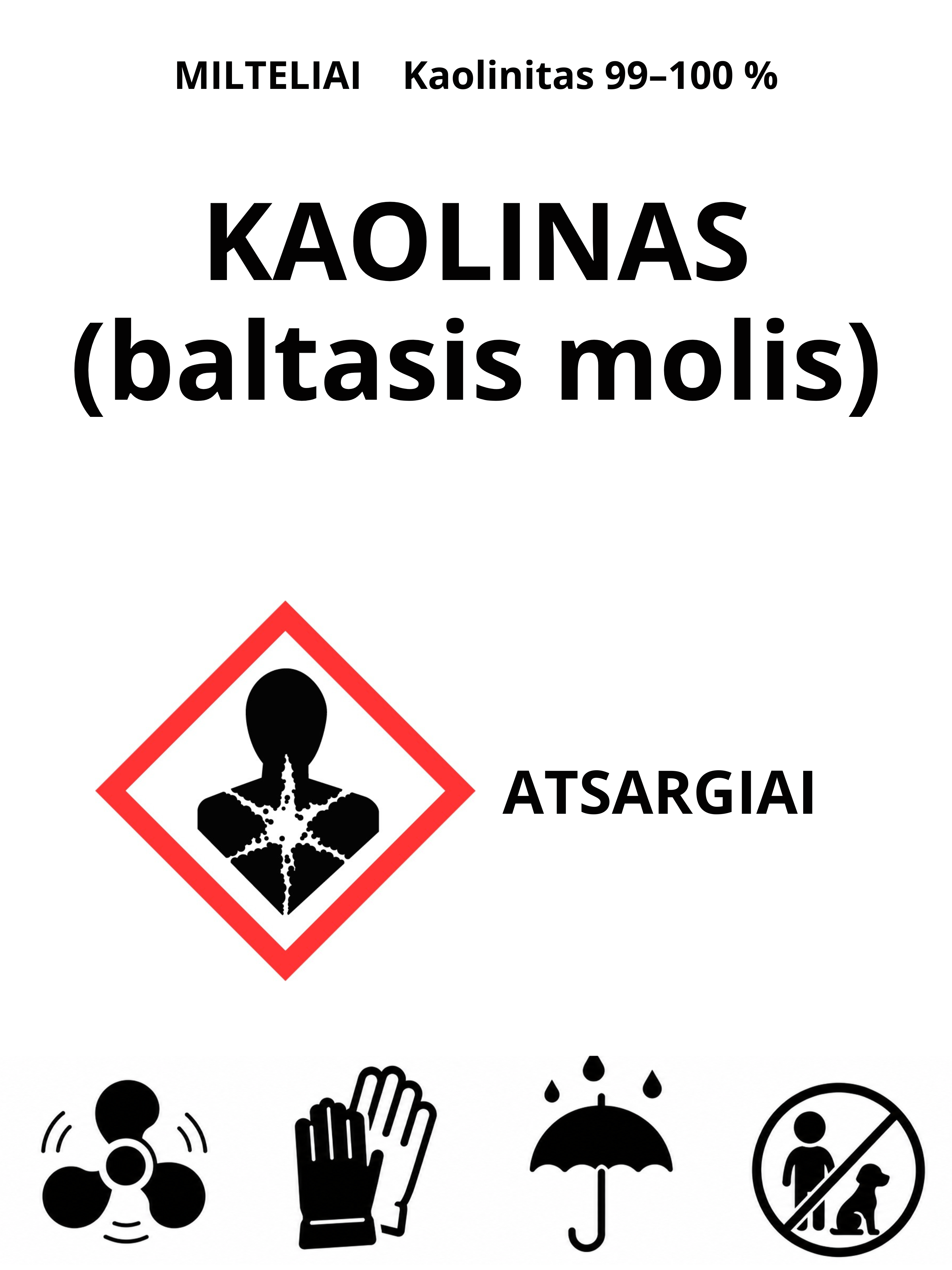 KAOLINAS (baltasis molis), milteliai, 1kg