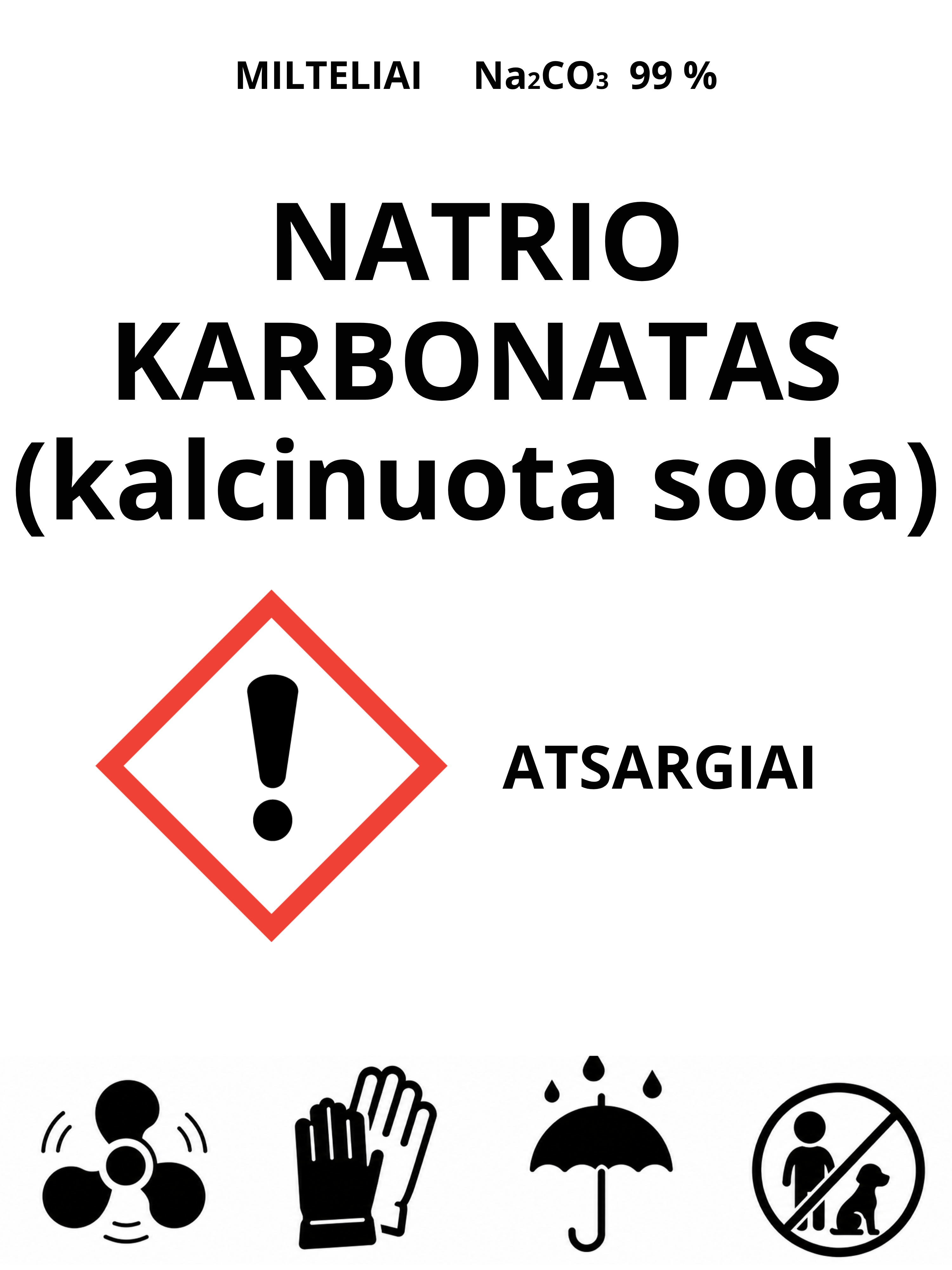 Natrio karbonatas (kalcinuota soda) ,1 kg