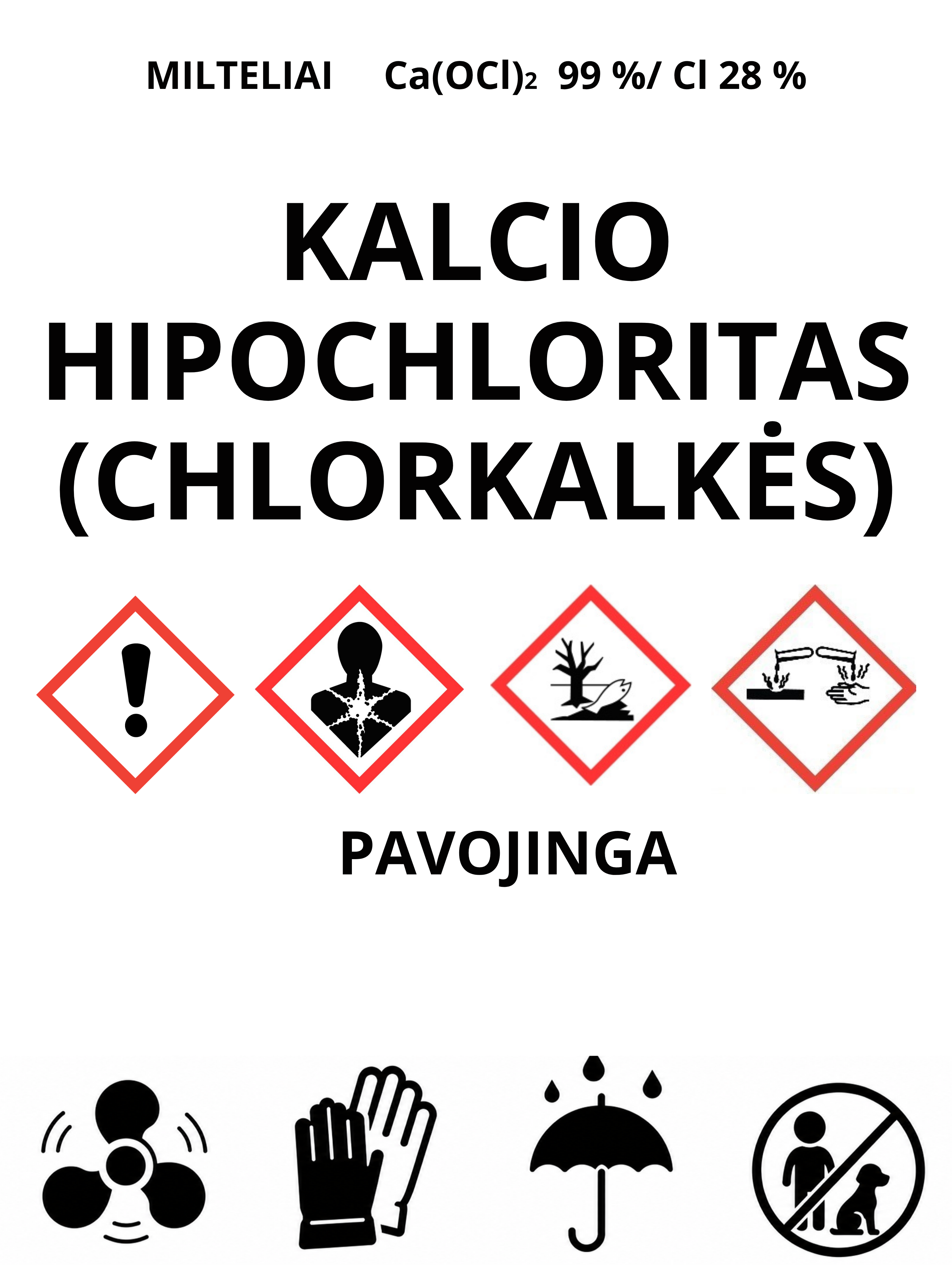Kalcio hipochloritas (chlorkalkės), 1kg