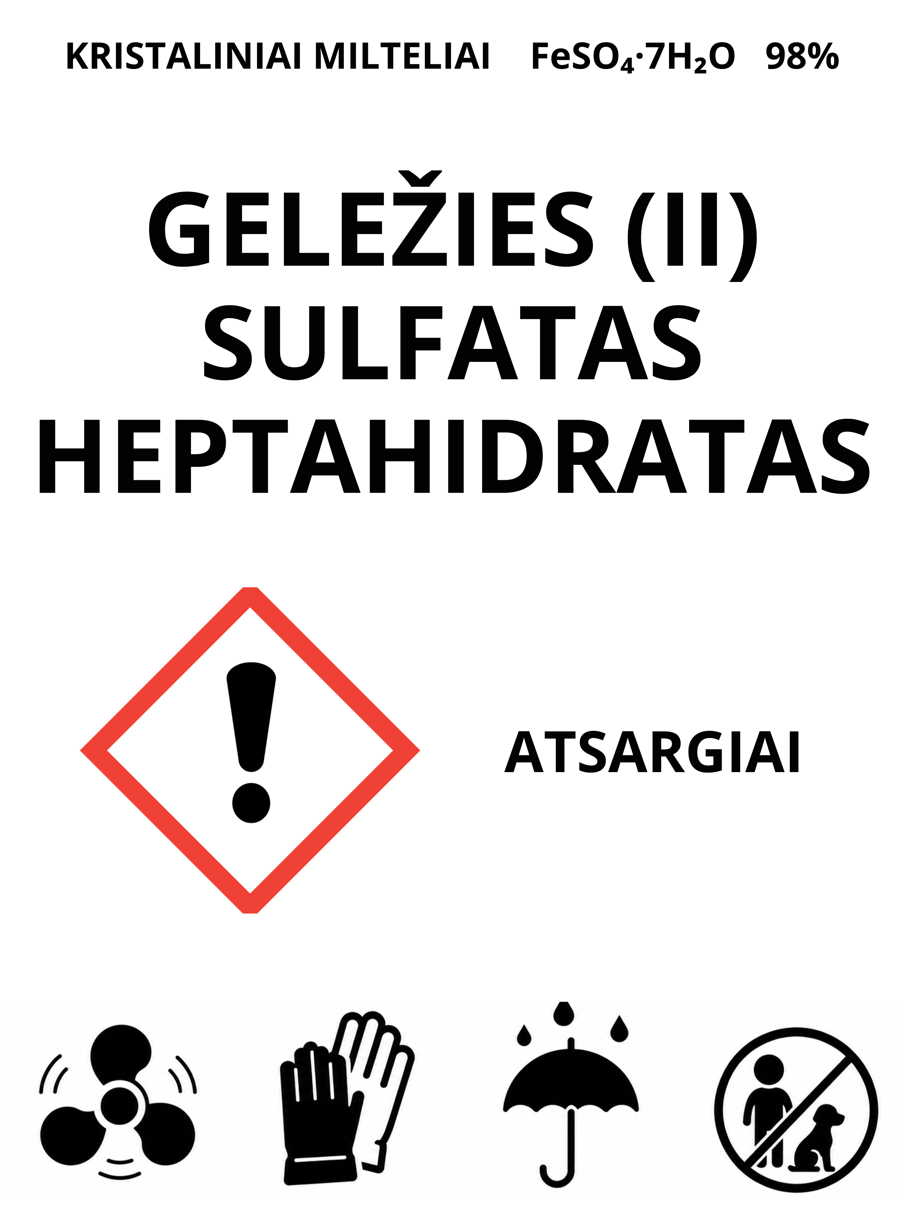Geležies sulfatas heptahidratas, 99%, 1kg