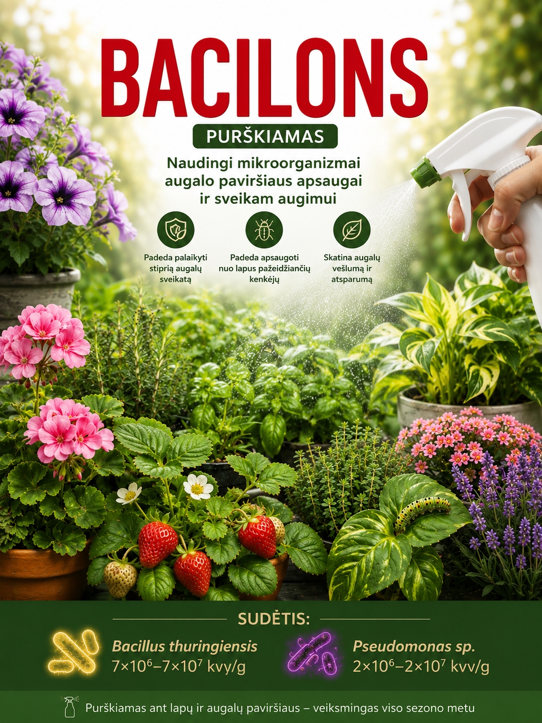 Mikroorganizmai kovai su dirvoje gyvenančius kenkėjus "Bacilons" (Bacillus sp., Pseudomonas sp.)