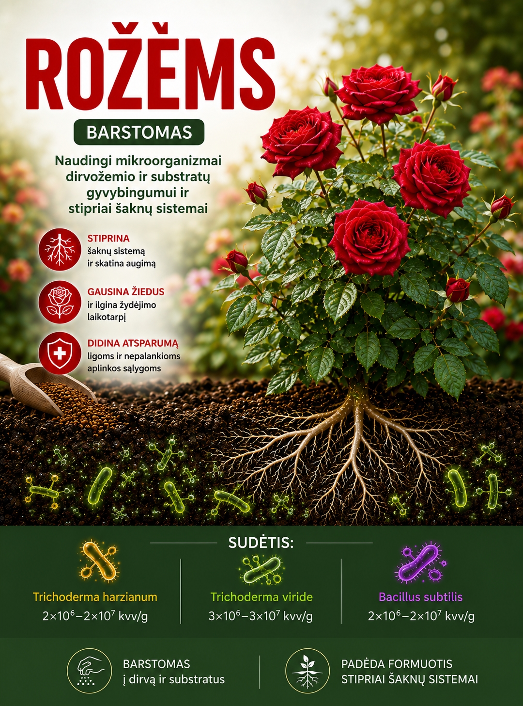 Mikroorganizmai rožių sveikatai ir imunitetui 500g