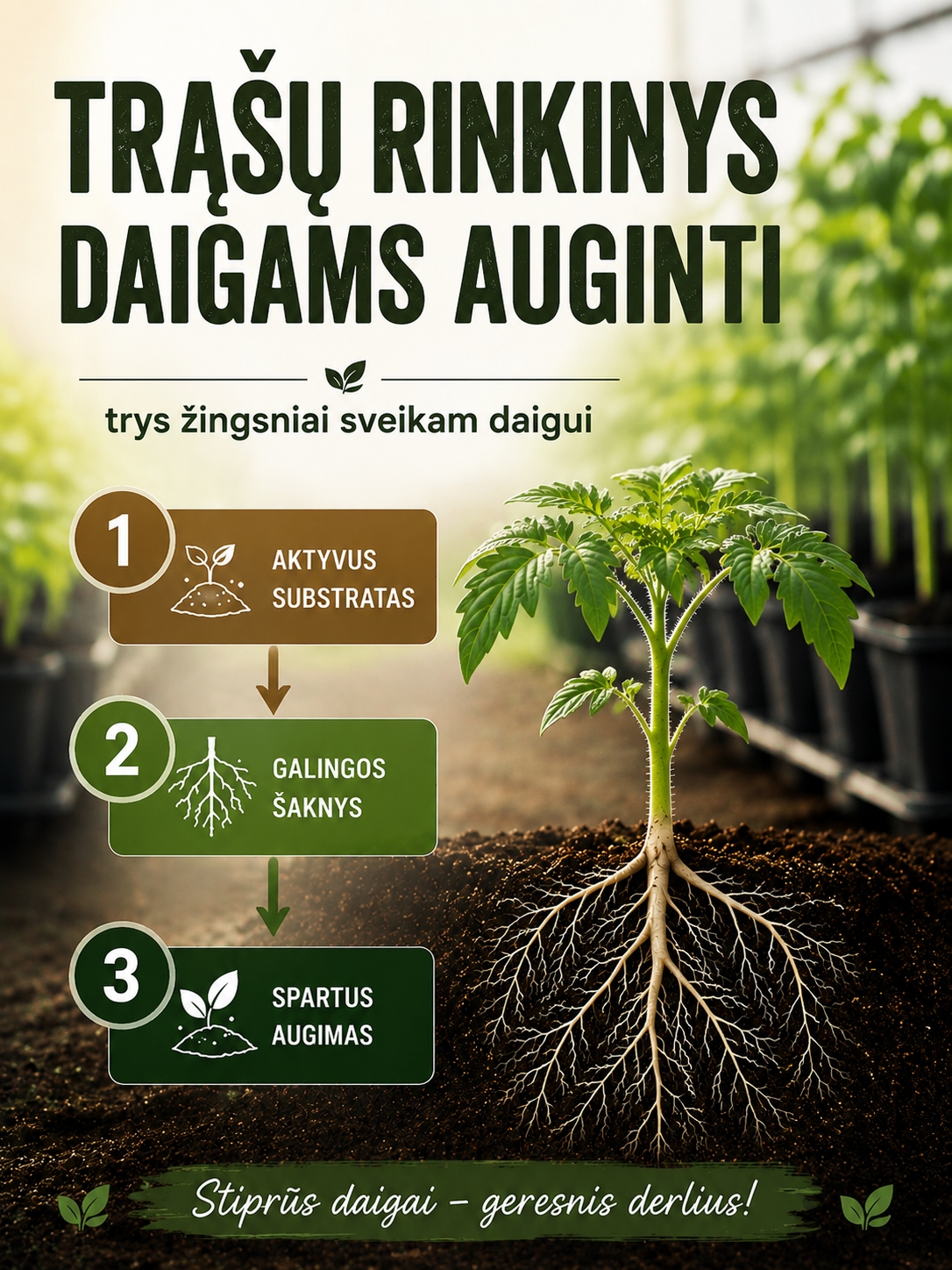 Trąšų rinkinys daigų auginimui