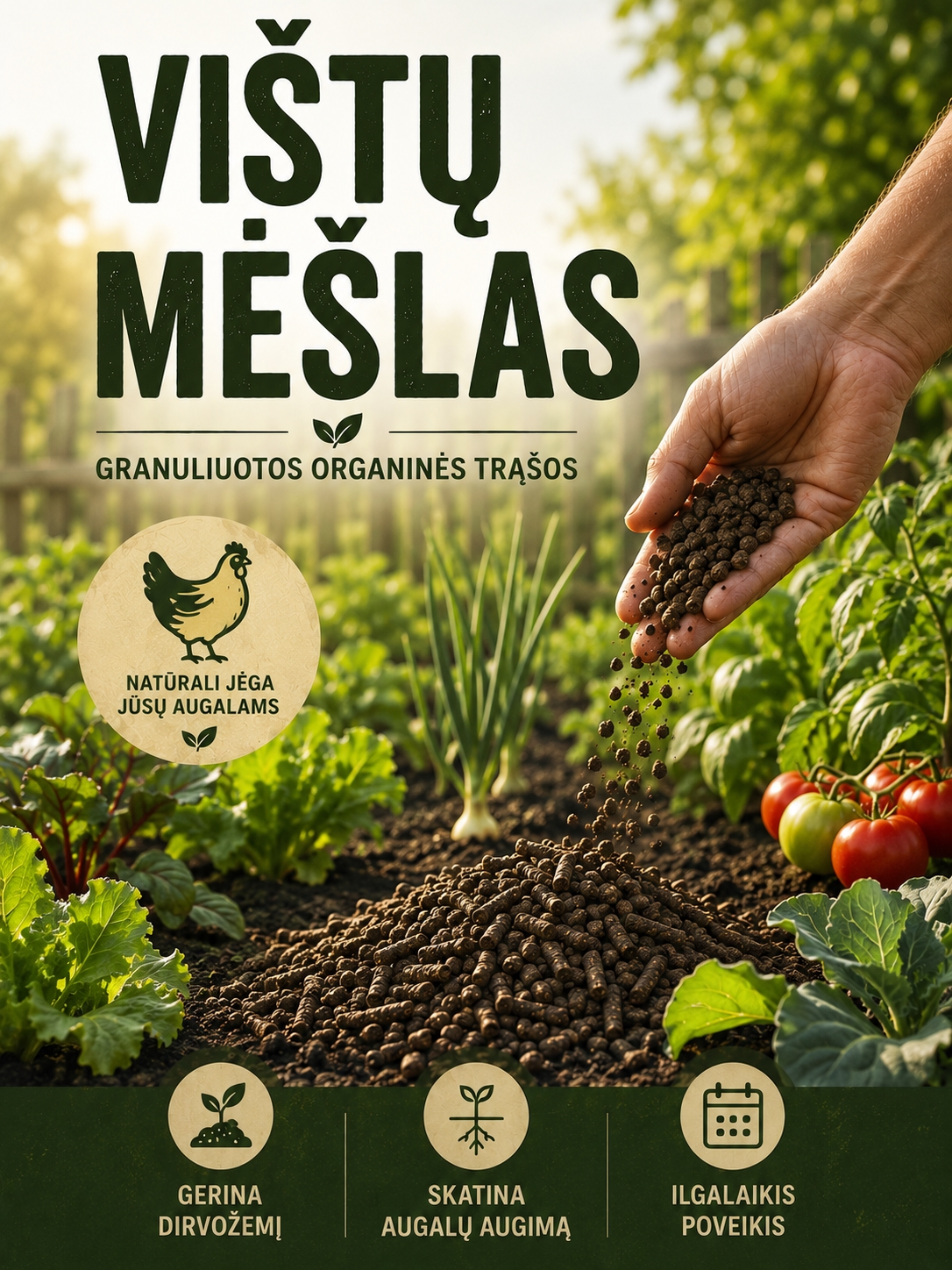 Vištų mėšlas granuliuotas 40L