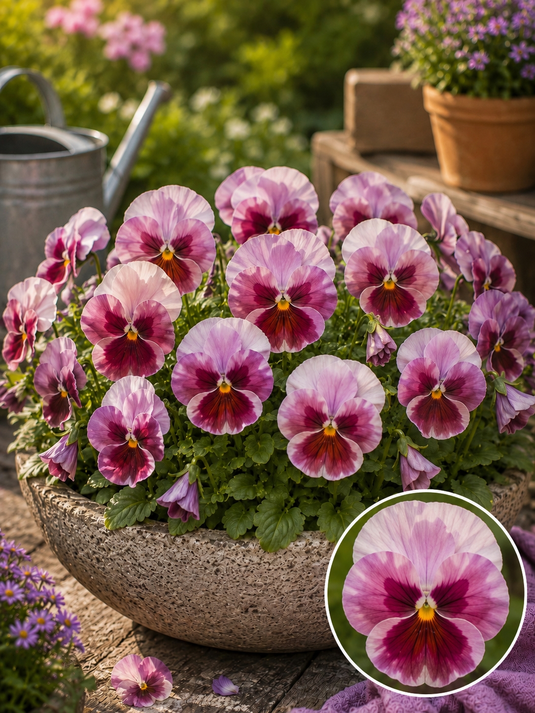 Tiesiaragė našlaitė Grandissimo Rose Beacon F1, 10 sėklų (Viola cornuta)