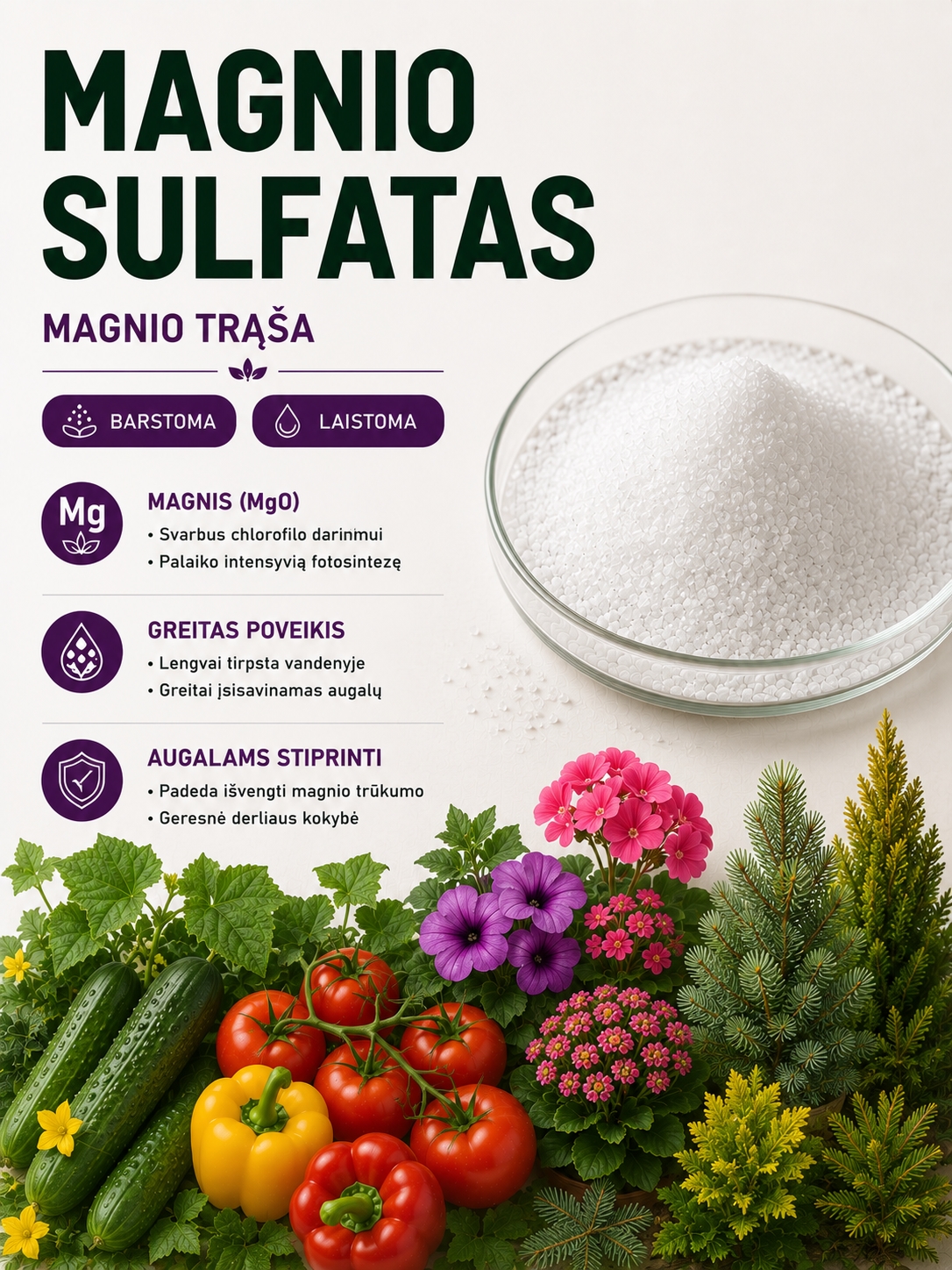 Magnio sulfatas heptahidratas, 800g