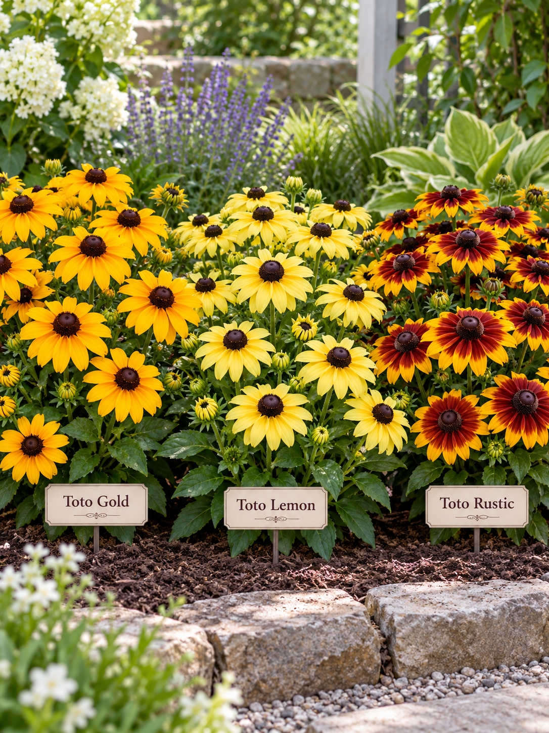 Rudbekija plaukuotoji ŽEMAŪGĖ 'Toto Lemon, Gold, Rustic' 10 sėklų (lot. Rudbeckia hirta) 10 sėklų